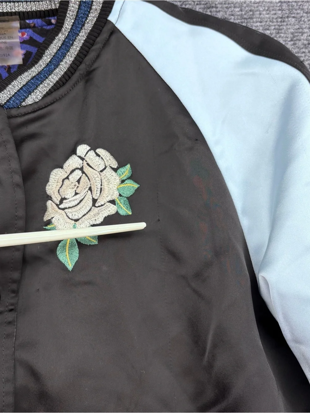 Coach X Keith Haring Reversible Satin Bomber Jacket Mixed Print Embroidery 6